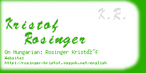 kristof rosinger business card